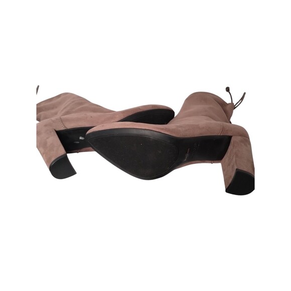 Bamboo Tan Suede Tie Up Platform Booties 10 - Picture 7 of 7